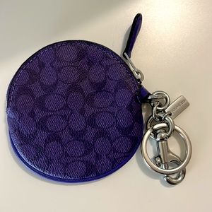 Coach Women's Circular Coin Pouch Bag Charm In Signature Canvas